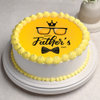 Round Yellow Photo Cake For Fathers Day