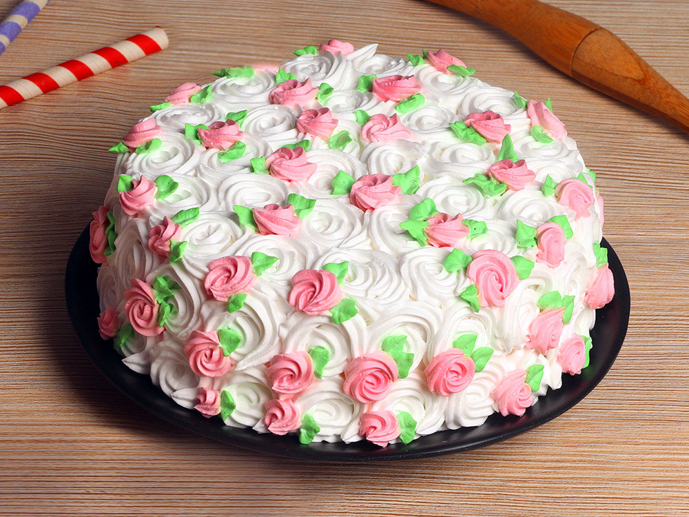 Buy Magical Anniversary Round Shape Strawberry Cake Celebratory Swirls